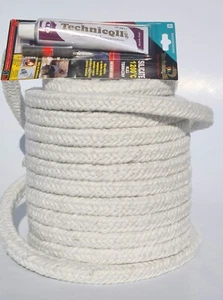 Dichtschnur Vierkant 6 x6mm - 50 x50mm Ofenschnur Kamindichtung 1260 °C + Kleber - Bild 1 von 3