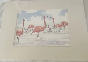 David Hamilton-Jones Print Flamingos am Strand Bahamas NEU in Wickeloptik - Bild 1 von 5