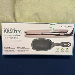 Cortex Beauty Pro Slim 1" Flat Iron Tool Ceramic Plates & Paddle Brush - Picture 1 of 5
