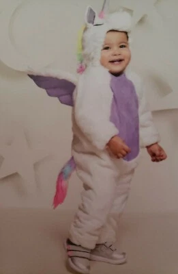 Infant 6-12 Months Unicorn Costume Plush Jumpsuit w/ Zipper Halloween NWT - Image 1 of 3