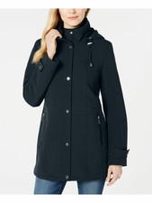 Nautica Women's Size S Navy Blue Rain Trench Coat Jacket Hooded