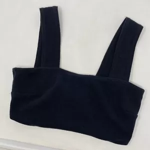 Top corto Free people Beach para mujer gris carbón mediano cuello cuadrado torcido espalda - Imagen 1 de 5