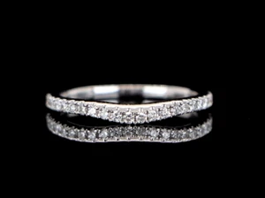 $1,299 Neil Lane 14K White Gold 0.37ct Diamond Curve Contour Wedding Ring Size 7 - Picture 1 of 7