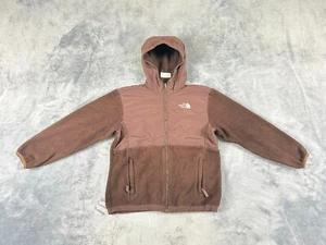 THE NORTH FACE DENALI GIRLS JACKET LARGE BROWN HOODED FLEECE FULL ZIP - Picture 1 of 11