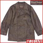 Wind  Armor Men S Xl Leather Coat Wind Armor Brown Uneven Dyed  Leather Jacke