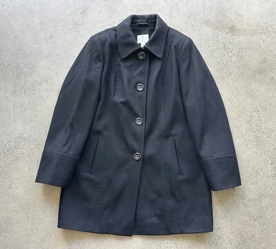 Vintage St. John’s Bay Black Wool Blend Peacoat Size L - Image 1 of 4
