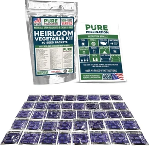 16,500 Non GMO Heirloom Vegetable Seeds Survival Garden 40 Variety Pack - Picture 1 of 12