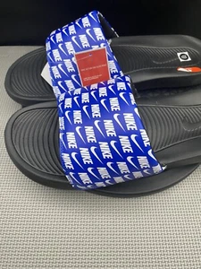 Nike Victori One Print Sandal Mens Size 15 Blue Royal Black Logo Game Slide - Picture 1 of 11