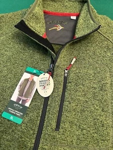 Maglione Orvis Denali gilet pile uomo extra large verde full zip tasche nuovo con etichetta - Foto 1 di 7
