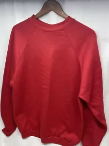 Vintage Ultra Fleece Blank Crewneck Sweatshirt Red Size Xl Made In USA - Picture 1 of 5
