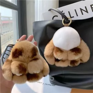 Bag Charm Bunny Keychain Bags Pendant Plush Rabbit Key Ring Jewelry Gifts - Picture 1 of 14