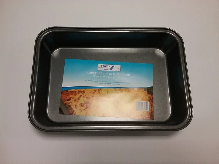 TOP Lasagneform Auflaufform 32 X 22 X 6 CM antihaftbechichtet edelstahl eckig - Bild 1 von 1