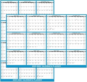 2025-2026 Yearly Wall Calendar - Large Dry Erase Calendar for Wall, 23" x 35", J - Picture 1 of 12