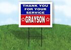 GRAYSON THANK YOU SERVICE 18 w x 24 w Yard Znak drogowy ze stojakiem