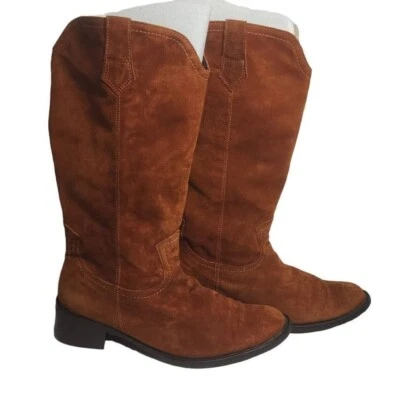 Botas vaqueras para mujer Fila marrón tacón ancho media pantorrilla talla 41 EE. UU. 9 Foto 1 de 4