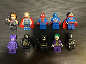 LEGO Super Heroes Marvel DC MINIFIG LOT - 10 MINIFIGS Spiderman Batman Lot Q610 - Picture 1 of 1