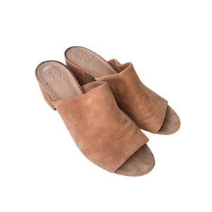 Tory Burch Brown Suede Block Heel Sandal Size 7.5 - Picture 1 of 7