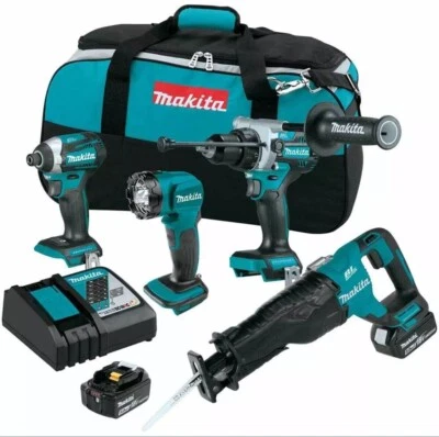 Makita XT453T 18V LXT Brushless Cordless 4 Pc. Combo Kit with Tool Bag (5.0Ah) - Image 1 of 4