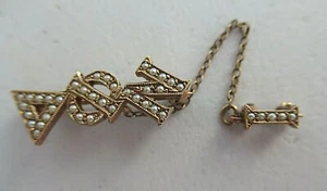 USA FRATERNITY PIN DELTA PHI NU. MADE IN GOLD. 1934. NAMED. 1463 - Picture 1 of 5