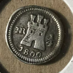 Moneda de Plata Real 1800 Colombia Sin Reserva 1/4 Rara XF+ Estado - Imagen 1 de 2