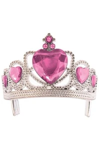 Heart Tiara Royal Crown Jewel Fancy Dress Halloween Costume Accessory 7 COLORS - Picture 1 of 6