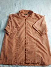 Cafe Luna Mens Embroidered Short Sleeve XL Button Up Shirt Burnt Orange Western 