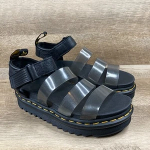 Dr. Martens Docs Blaire Strap Jelly Glitter Sandals Black Glitter Womens 5 NEW - Picture 1 of 9