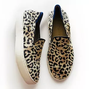 Rothy's Desert The Retired Camo Cat Animal Print Slip On Sneakers Size 5 Loafers - Picture 1 of 14
