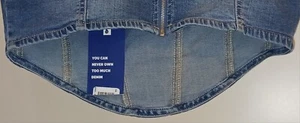 Tree Love Denim Zip Back Sleeveless Strapless Tube / Crop Top Medium Brand New - Picture 1 of 13