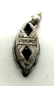 Antiguo collar vintage nuevo Art Deco broche marcado plata de ley 0,1 oz - Imagen 1 de 5