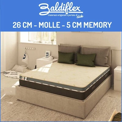 Materasso a Molle e Memory Foam 13 Zone H 26 cm 80 90 120 140 160 180 190 200 - Immagine 1 di 4