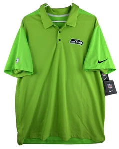 Neu mit Etikett Nike NFL Seattle Seahawks Team ausgestellt XL auf dem Feld Dri-Fit limettengrün Polo - Bild 1 von 20