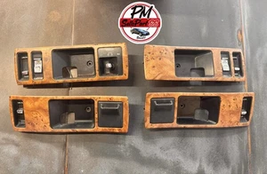 91-96 Chevy Caprice Woodgrain Door Panel Handle Lock Bezel Trim OEM Set of 4 - Picture 1 of 10