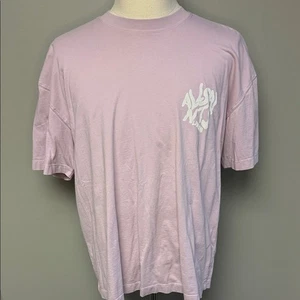 AllSaints Organic Cotton Graphic Tee in Light Pink Sz L - Picture 1 of 8