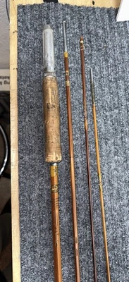 Винтажное нахлыстовое удилище Montague Rapidan Bamboo Four 4 штуки 8 футов 5 дюймов с носком - Изображение 1 из 4