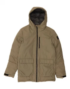 ADIDAS Mens Hooded Padded Coat UK 36 Small Beige Nylon AD01 - Picture 1 of 4
