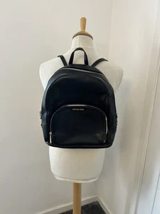 Michael Kors Jaycee Black Leather Backpack Rucksack Bag Gold Tone - Picture 1 of 7