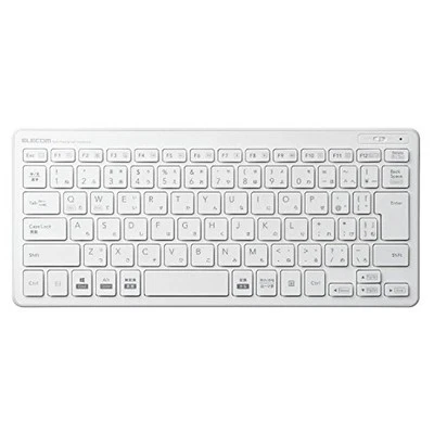 ELECOM Slim Wireless mini keyboard Pantograph type [White] TK-FDP098TWH (Japan - Image 1 of 4