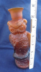 Mattierte Braunglas Eule Flasche ca. 8" hoch - Bild 1 von 6