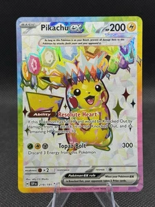 Pikachu ex 219/191 Ultra Raro UR 2024 Pokemon TCG "Surging Sparks" - Imagen 1 de 2