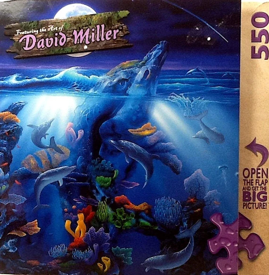 Dolphin Reef David Miller 550 pc Jigsaw Puzzle 18" X 24" Master Pieces #60529 - Image 1 of 1
