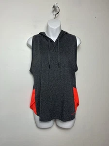 Under Armour Damen ärmelloser Hoodie Größe M meliert grau hellorange - Bild 1 von 8