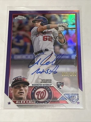2023 Topps Chrome ALEX CALL Purple Refractor /250 Auto RC #RA-AC Rookie - Image 1 of 2