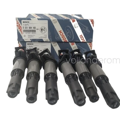 6X Bobinas de encendido Bosch 0221504100 para BMW 550 545 650 745 750i X5 UF522 UF515 Foto 1 de 4