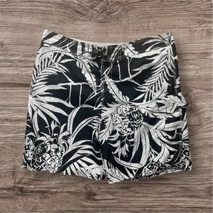 Quiksilver Y2K Surf Shorts | Size 36 Large | Black White Floral | Boardshorts - Picture 1 of 5