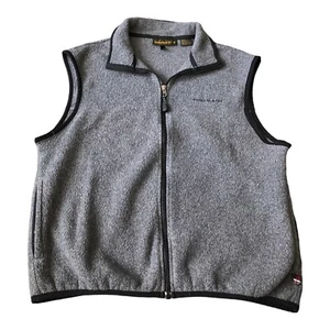 Vintage Timberland 90s Gray Polar Fleece Vest Made In USA Sz M - Picture 1 of 8