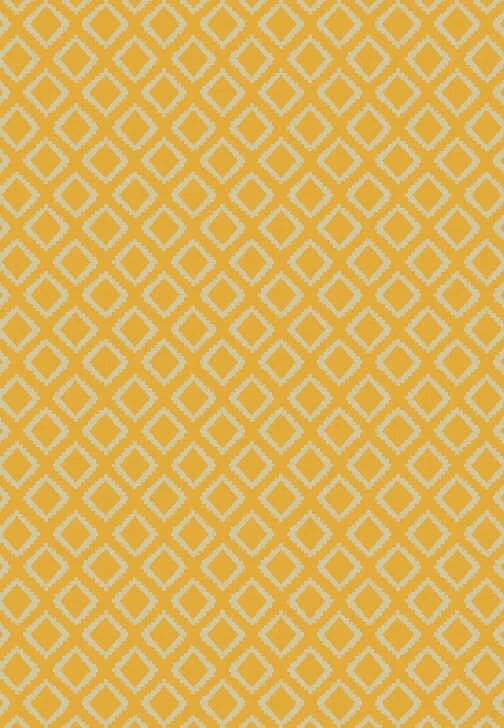 Tapis Contemporain Jaune Éclatant à Motifs Losanges - Photo 1/1