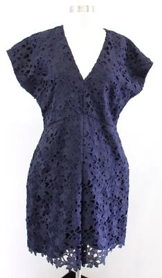 Vestido Banana Republic Azul Marino Crochet Encaje Floral Manga Dolman Talla 10 Cóctel Foto 1 de 4