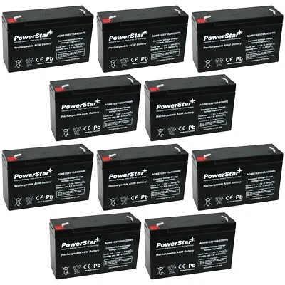 PowerStar 10 Pack - AGM610 6V 10AH SLA ELECTRIC SCOOTER BATTERY - Image 1 of 4