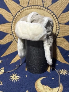 Ushanka Winter Trapper Hat - Kids L/XL Acrylic Faux Fur Pig Split Leather Shell - Picture 1 of 9